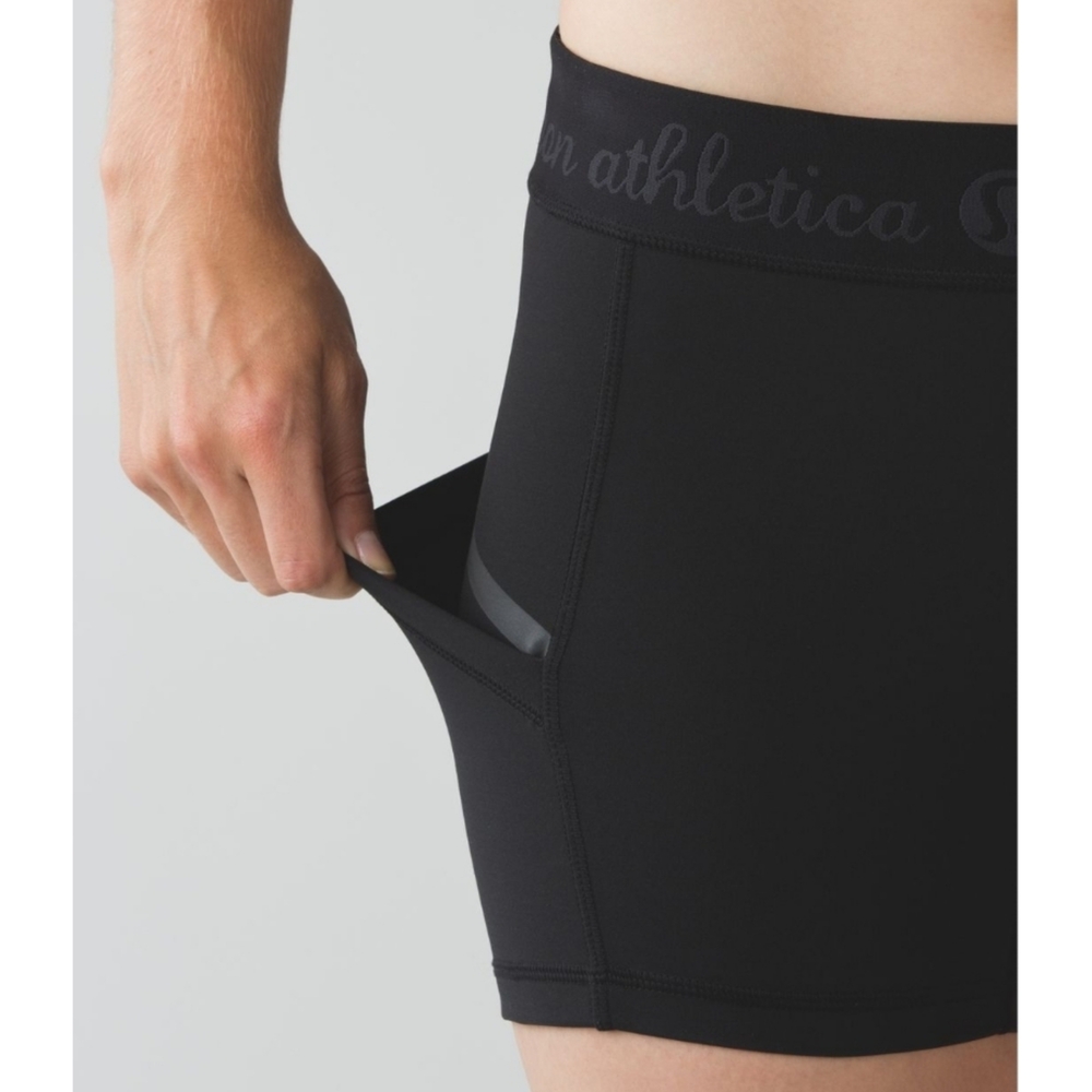 Lululemon What The Sport Biker Shorts in Black - Style No: W7B61S Women's Size 4 - Picture 10 of 11
